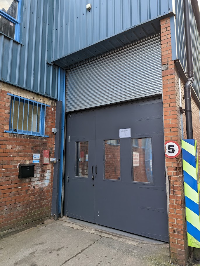 Industrial door installation on a warehouse in South Yorkshire
