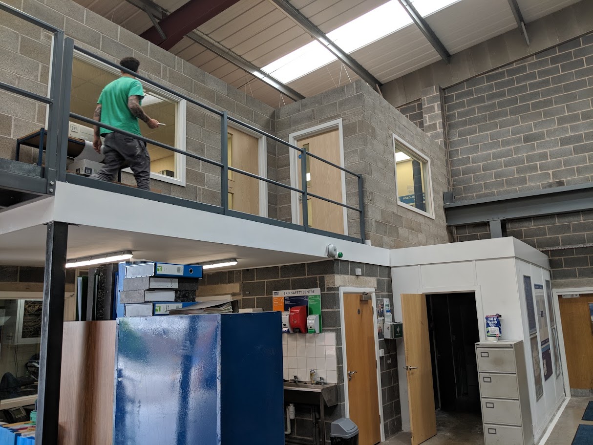 Internal glazing partition installation in an office setting