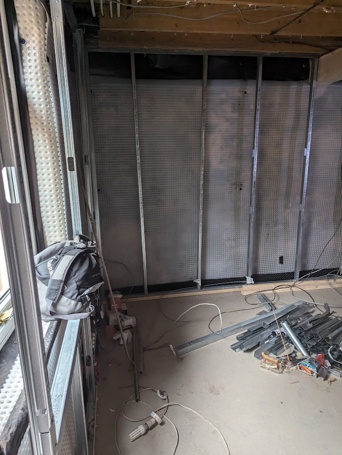 Metal stud partition installation in a commercial office fit out in Sheffield