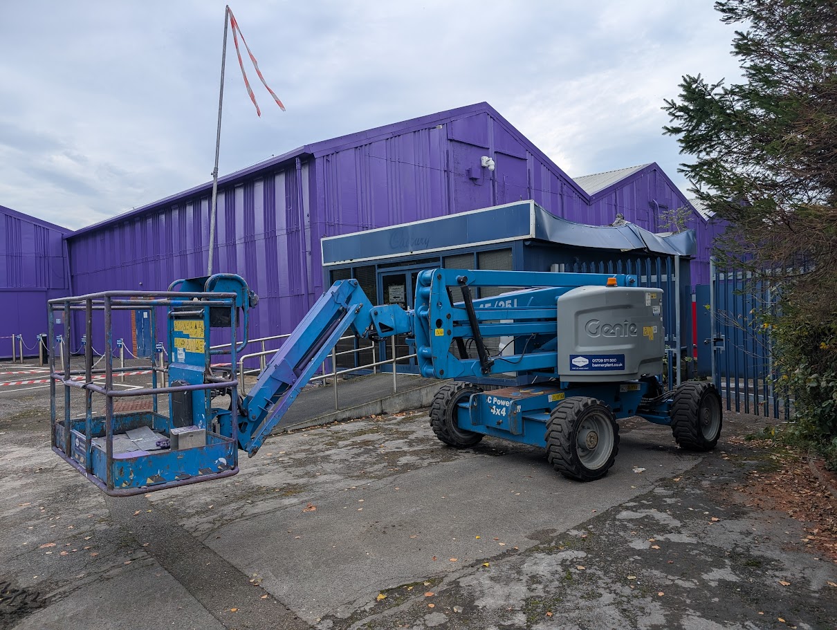 Commercial exterior spray painting project Sheffield