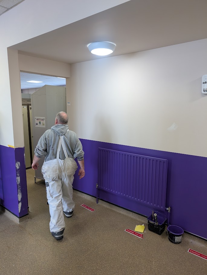 Decorating as part of a planned maintenance programme in a Sheffield office