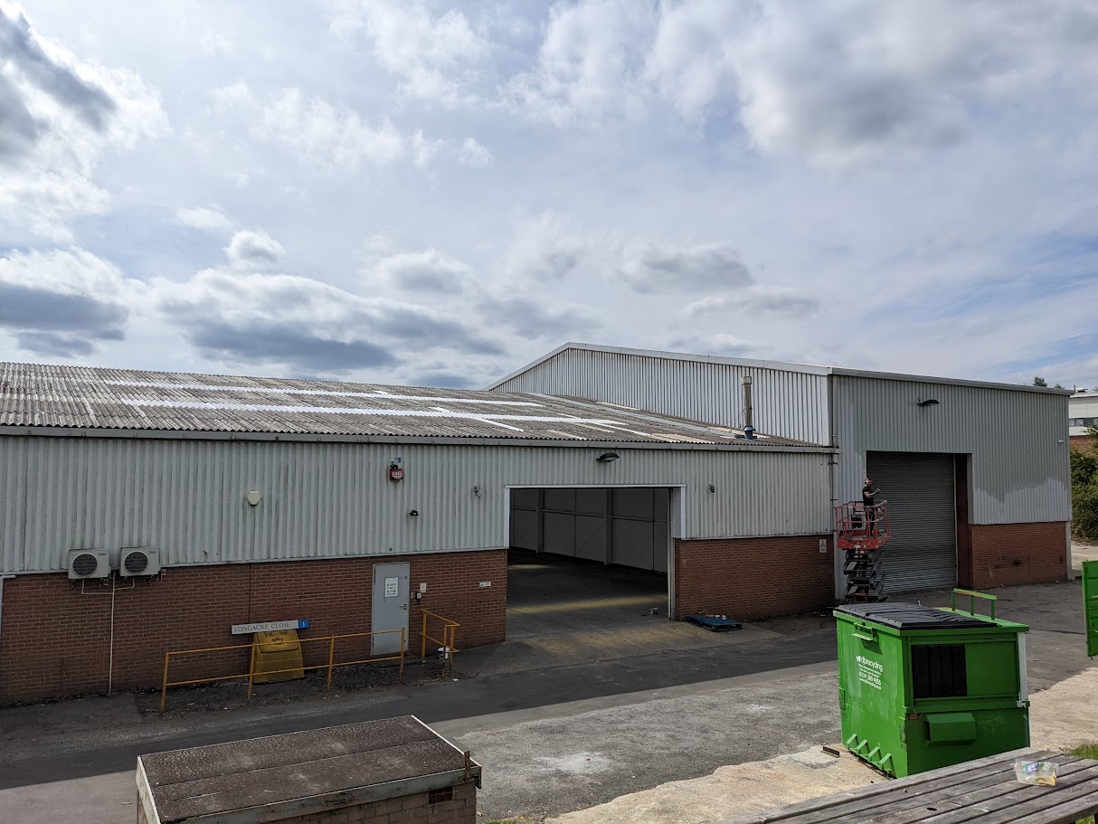 Repairing a roof leak on a commercial building
