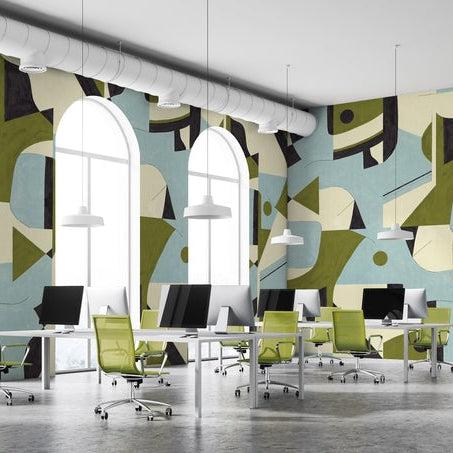 Commercial wall covering installation in hotel interior