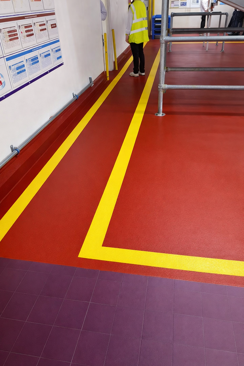 Warehouse line marking for walkways and storage bays in Sheffield